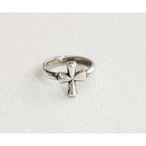James Avery Retired 925 Sterling Silver St.Teresa Cross Ring Size 3.75